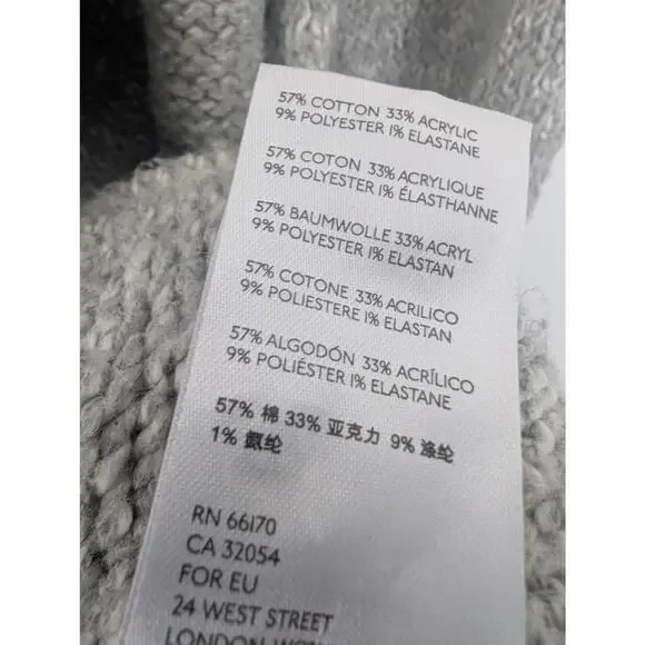 Anthropologie Josie Grey Oversized Open Front Knit Sweater Cardigan - Picture 5 of 6